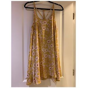 Yellow flower print dress